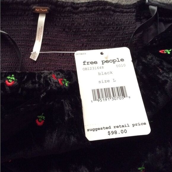 𝅺Free People Rosie Embroidered Bustier Top In Black - Picture 3 of 3